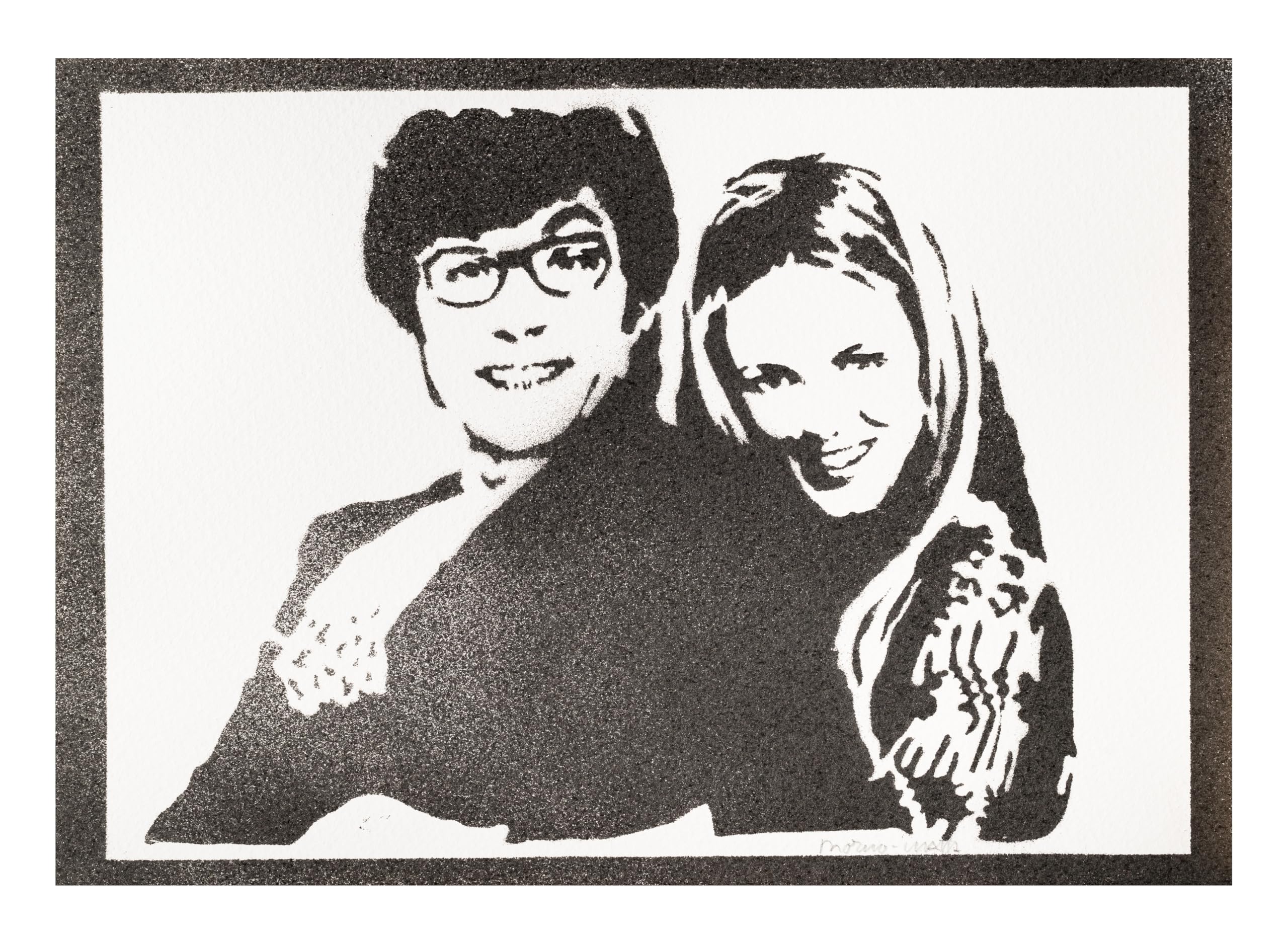 moreno-mata Real Handmade Graffiti Austin Pow... TV Series Poster Room Decor Home Wall Art Decoration Bedroom Gifts for Men and Women