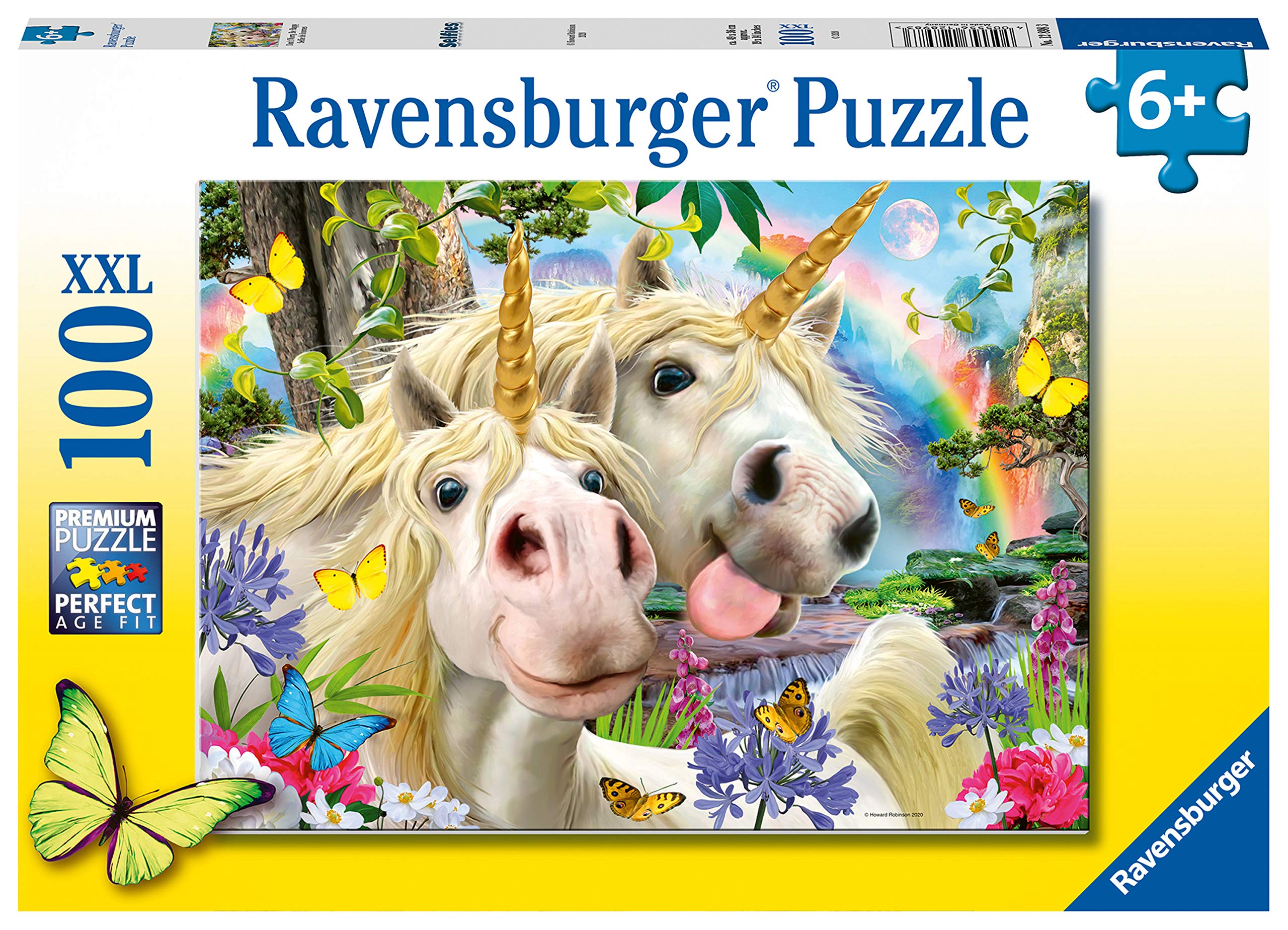 Ravensburger Unicorn Selfies Don't Worry, Be Happy 100 piece Jigsaw Puzzle with Extra Large Pieces for Kids age 6 years and up