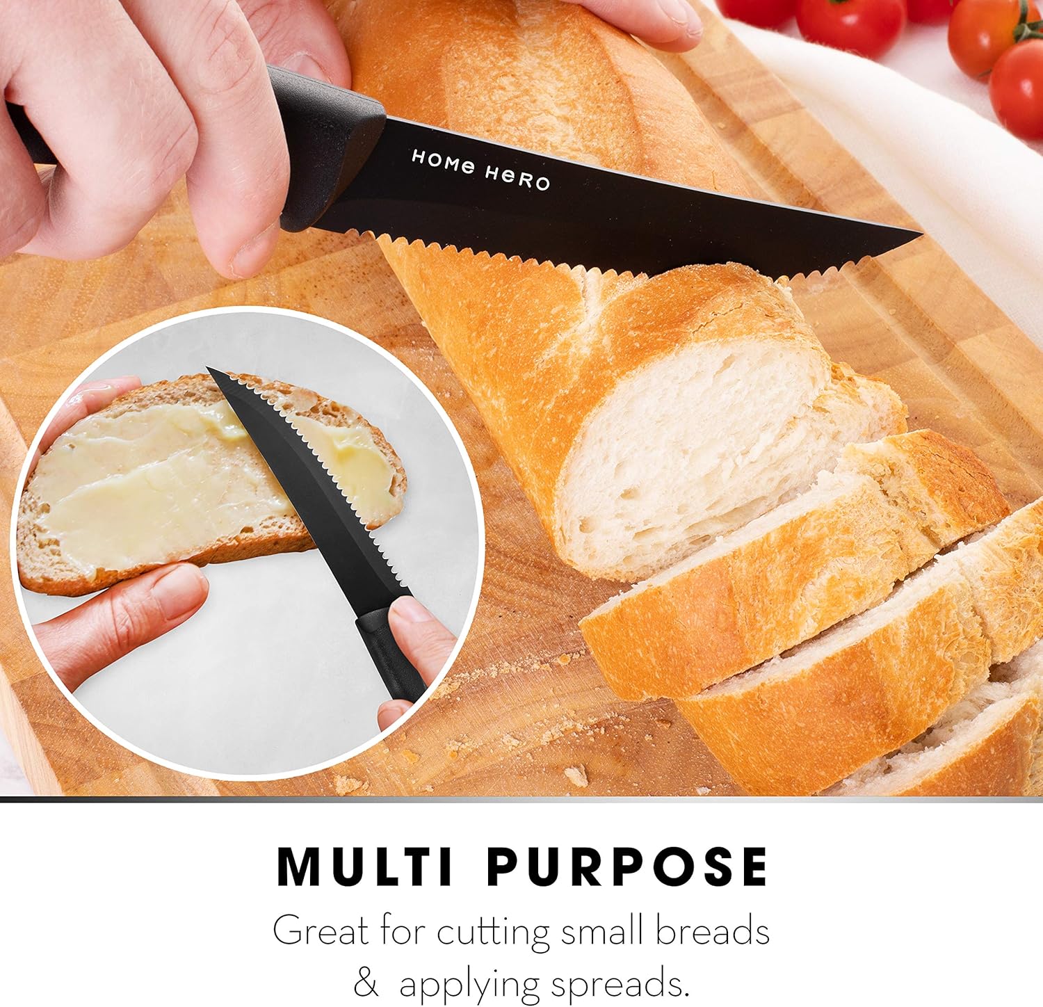 Home Hero Steak Knives Set of 8 - Steak Knife Set - Serrated Steak Knives Dishwasher Safe Steak Knives - Steak Knifes Set of 8 - Stainless Steak Knives Serrated - Dinner Knives: Kitchen & Dining