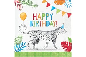 CREATIVE CONVERTING Party Animals Happy Birthday Napkins, 48 ct