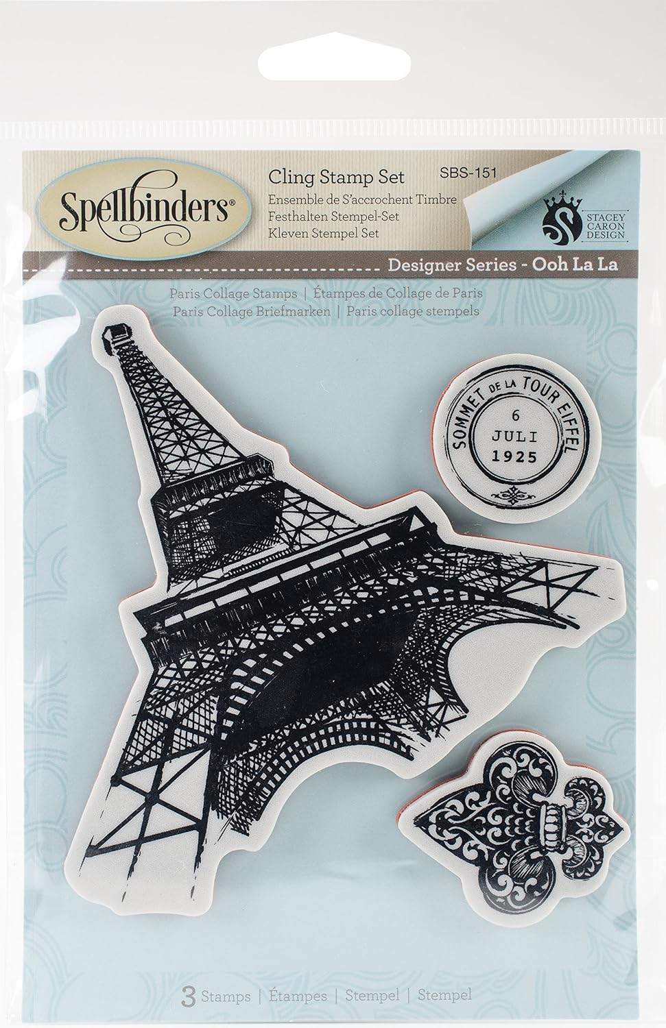 Spellbinders Paris Collage Stamp Set, Synthetic Material, Multicoloured, 20.2 x 13 x 0.5 cm, Multicolor