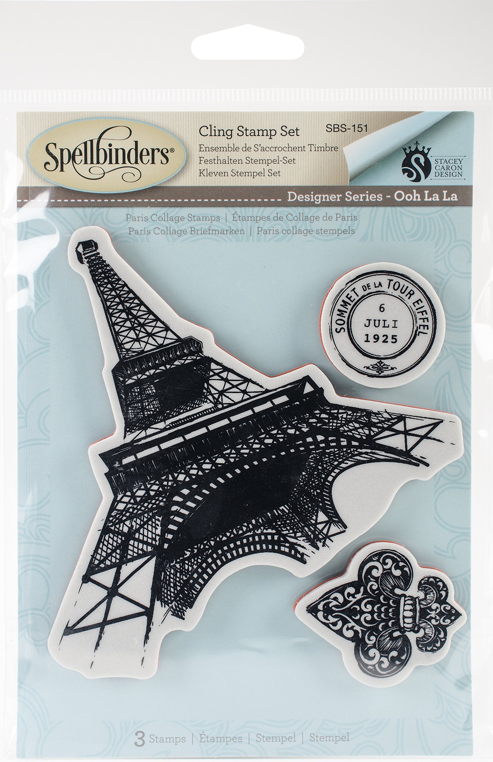 Spellbinders Paris Collage Stamp Set, Synthetic Material, Multicoloured, 20.2 x 13 x 0.5 cm