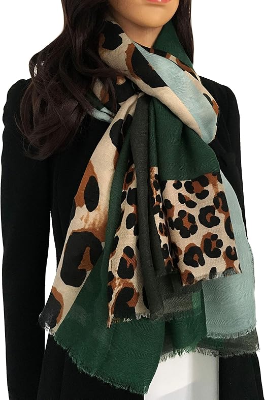 Bufanda grande de piel de serpiente para mujer, bloques de estampado de