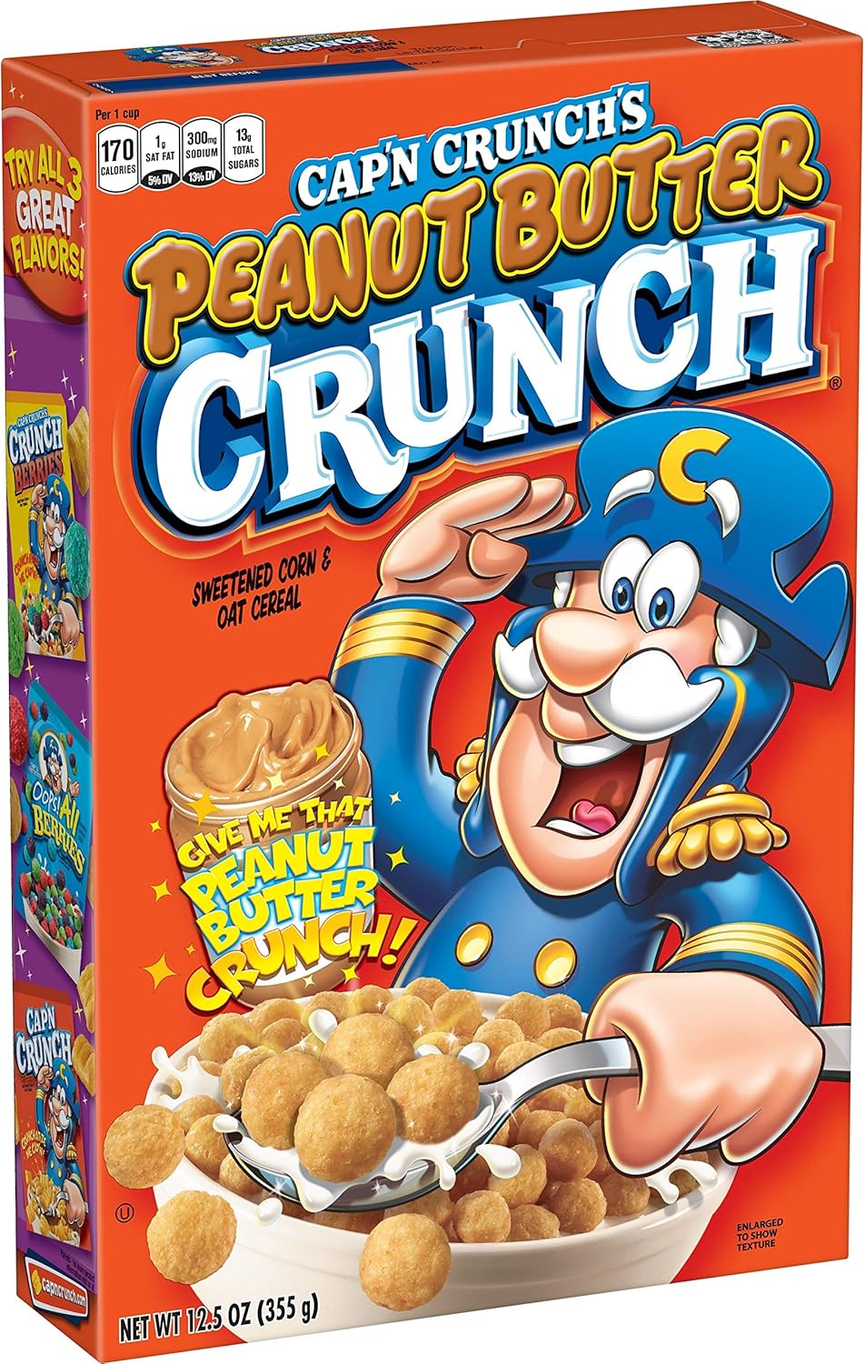 Cap N Crunch Cereal Peanut Butter Crunch 12 5 Oz Amazon Co Uk Grocery
