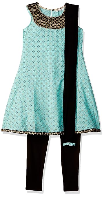 Karigari Girl's Cotton Dress Suit (400021360396_Teal_08y)