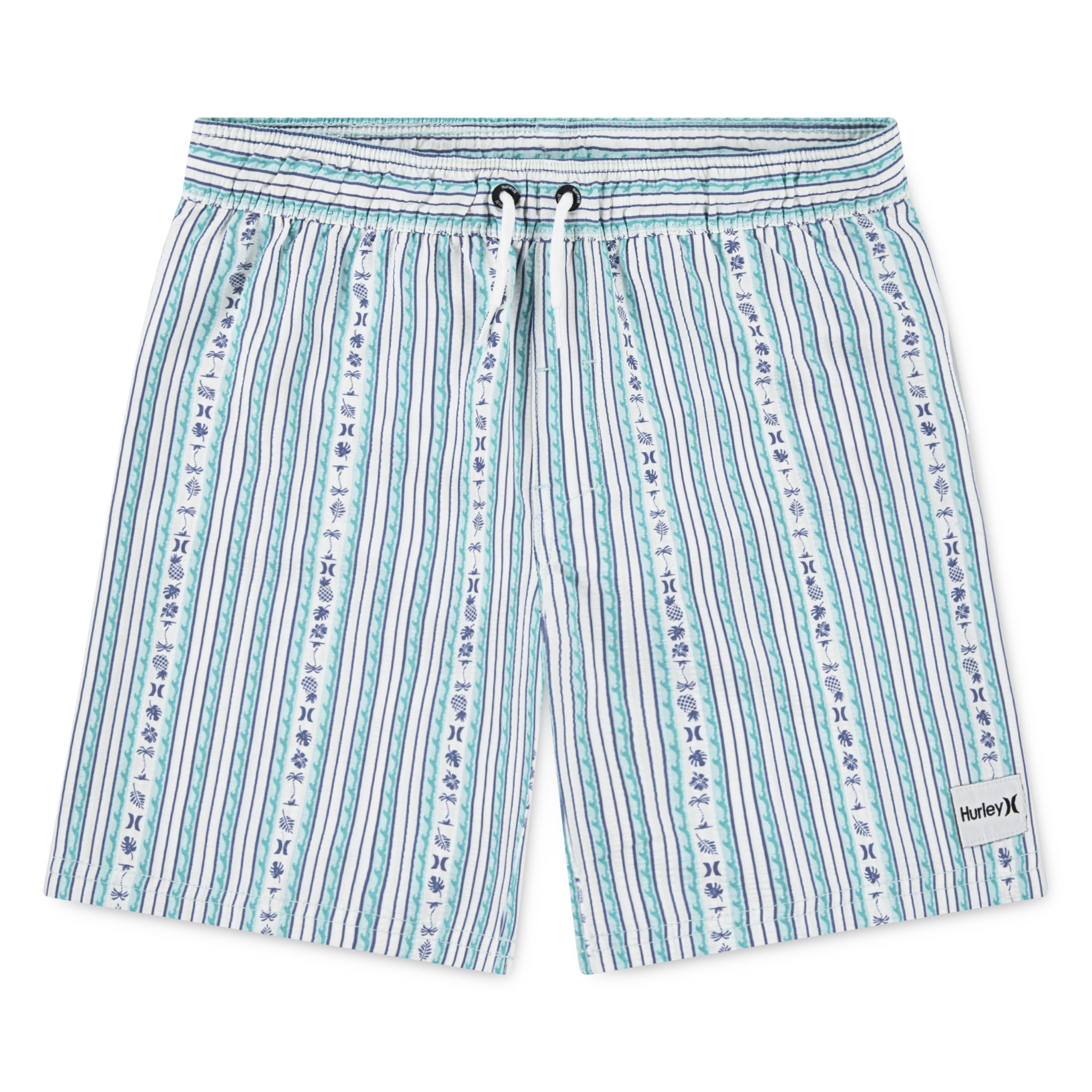 Hurley Boys' Pull On Swim Trunks, Mint Candy Seersucker Image Hurley Boys' Pull On Swim Trunks, Mint Candy Seersucker Image