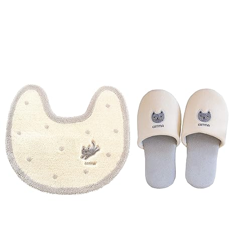 Amazon トイレマット スリッパ 2点 セット かわいい キャット Amazon トイレマット スリッパ 2点 セット かわいい キャット