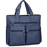 VOLGANIK ROCK Canvas Tote Bag Waterproof Nylon Multi Pocket Shoulder Bags Laptop Work Bag Teacher Purse Handbag for Women Men