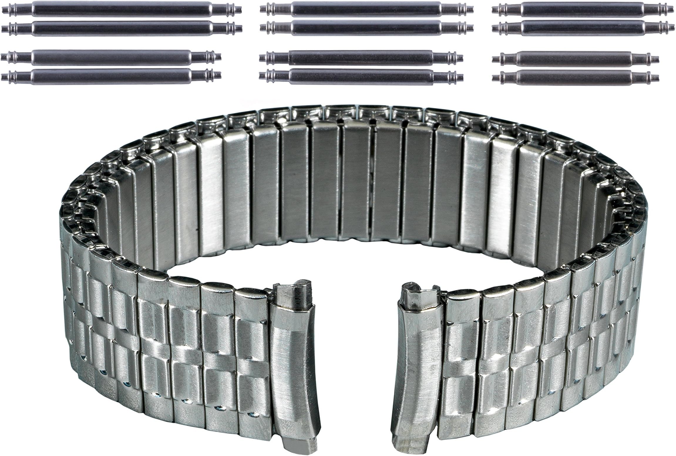 Gilden Gents Expansion 16-20mm Curved-End Stainless Steel Watch Band 540