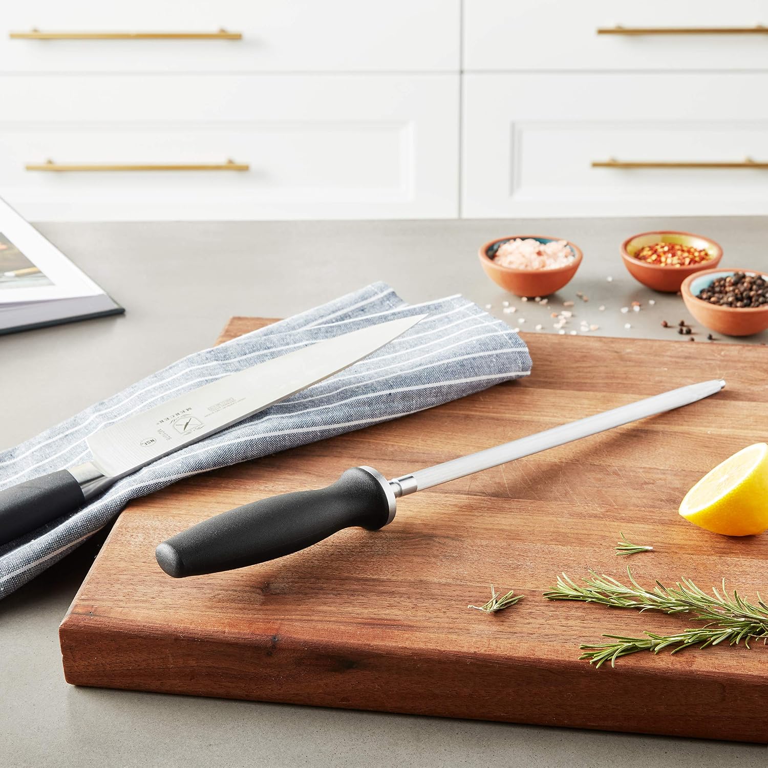 Mercer Culinary Genesis 10-Inch Knife Sharpening Steel, Black , M21010 - Image 5