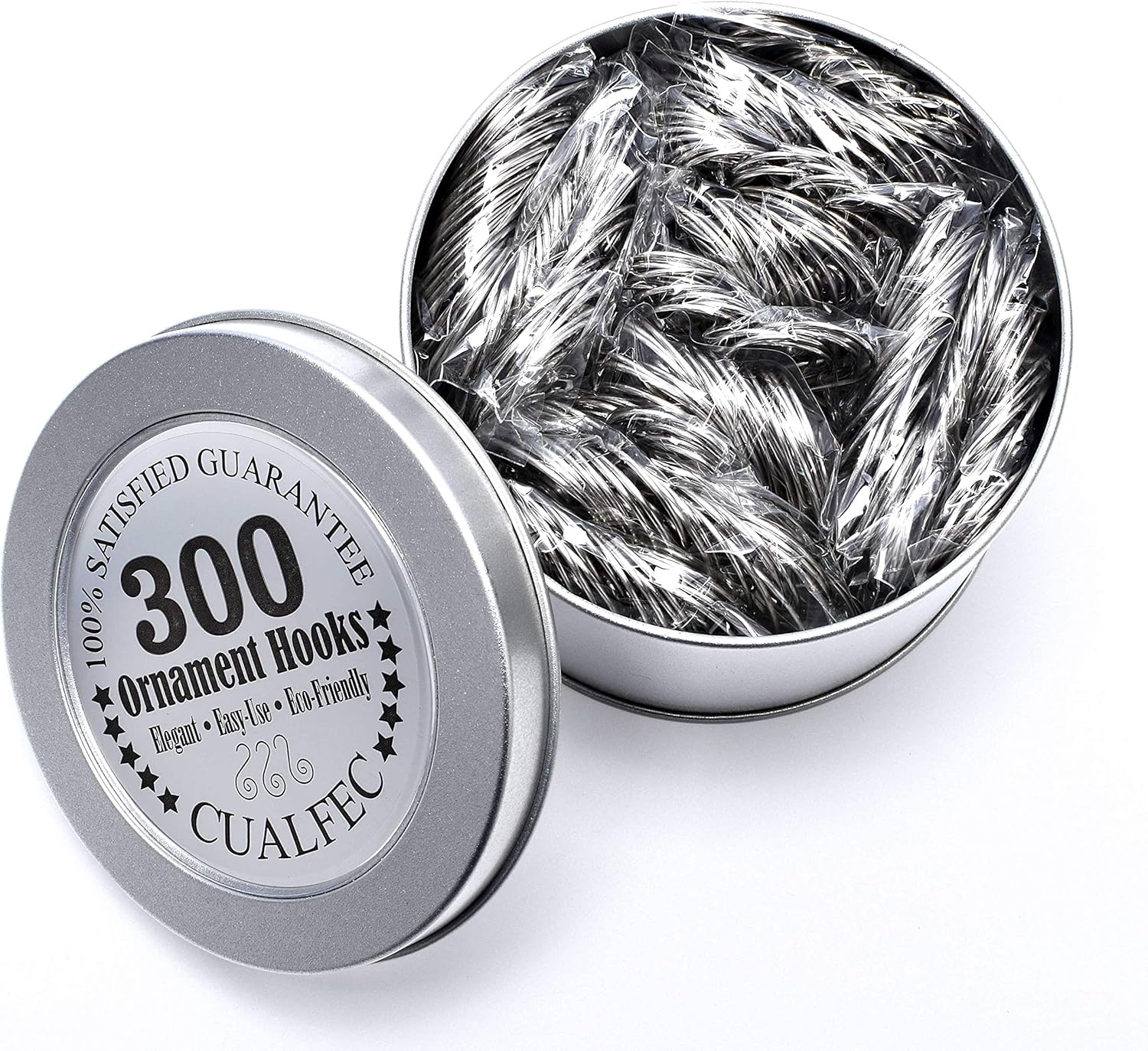 Ornament Hooks - CUALFEC Christmas Ornaments Hooks Xmas Tree Hanger Great for Christmas Tree Decoration - 300 / Silver