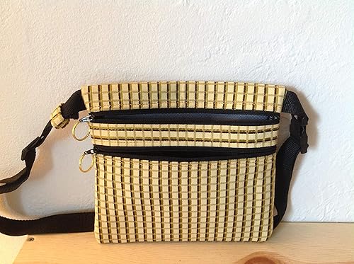 yellow checkered fanny pack