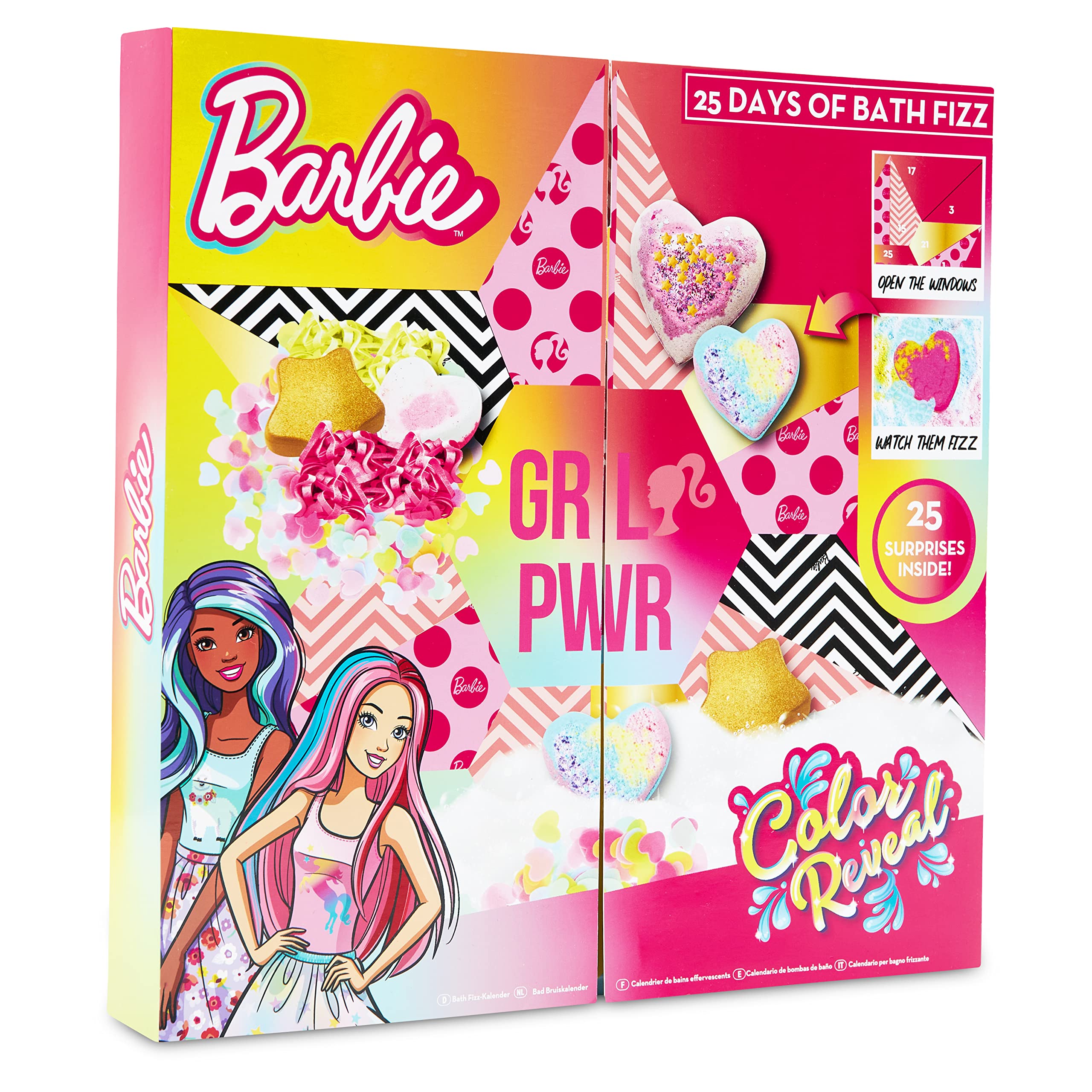 Barbie Advent Calendar, Bath Bombs Advent Calendar 2022 for Christmas, 25 Bath Bombs for Kids Girls, Xmas Gifts for Kids, Pink