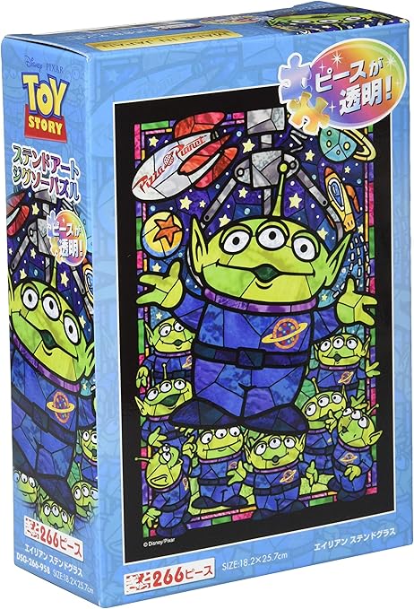 Amazon 266ピース ジグソーパズル トイ ストーリー エイリアン ステンドグラス ぎゅっとシリーズ ステンドアート 18 2x25 7cm ジグソーパズル おもちゃ