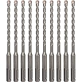 Sabre Tools 10-Pack 1/4 Inch x 6 Inch SDS Plus Rotary Hammer Drill Bits, Carbide Tipped for Brick, Stone and Concrete (1/4&rdquo; x 4" x 6")