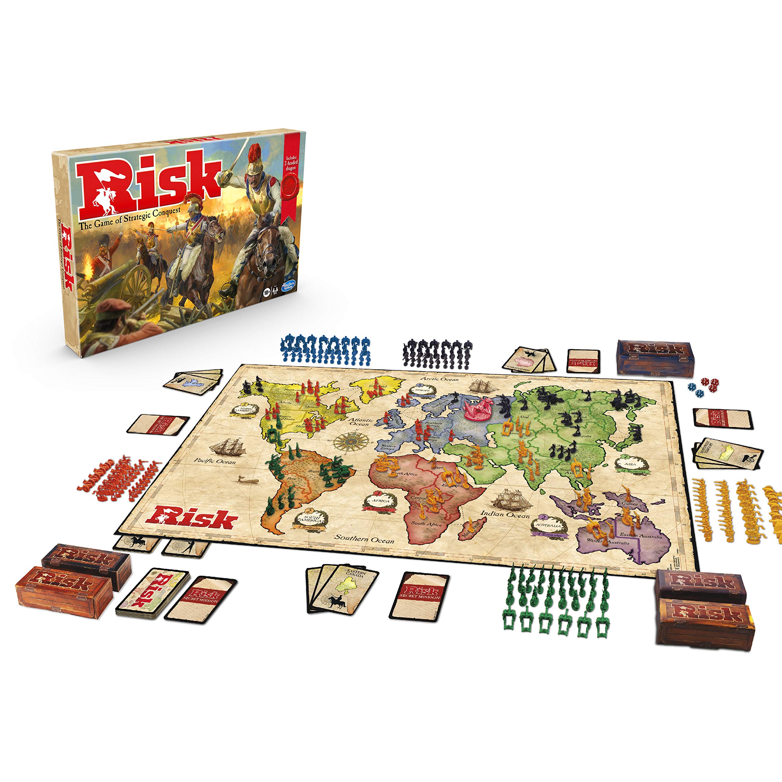 Hasbro Gaming Risk Game With Dragon, for Use With Alexa, Strategy Board Game Ages 10 and Up, With Special Token, Amazon Exclusive