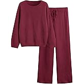 GKBK Lounge Sets for Women 2 Piece Fuzzy Fleece Pajamas Long Sleeve Oversized Lounge Set 2025 Fall Winter Trendy