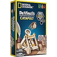 NATIONAL GEOGRAPHIC Construction Model Kit - Build Your Own Wooden Model of The Original Catapult, Learn About Da Vinci’s Imp