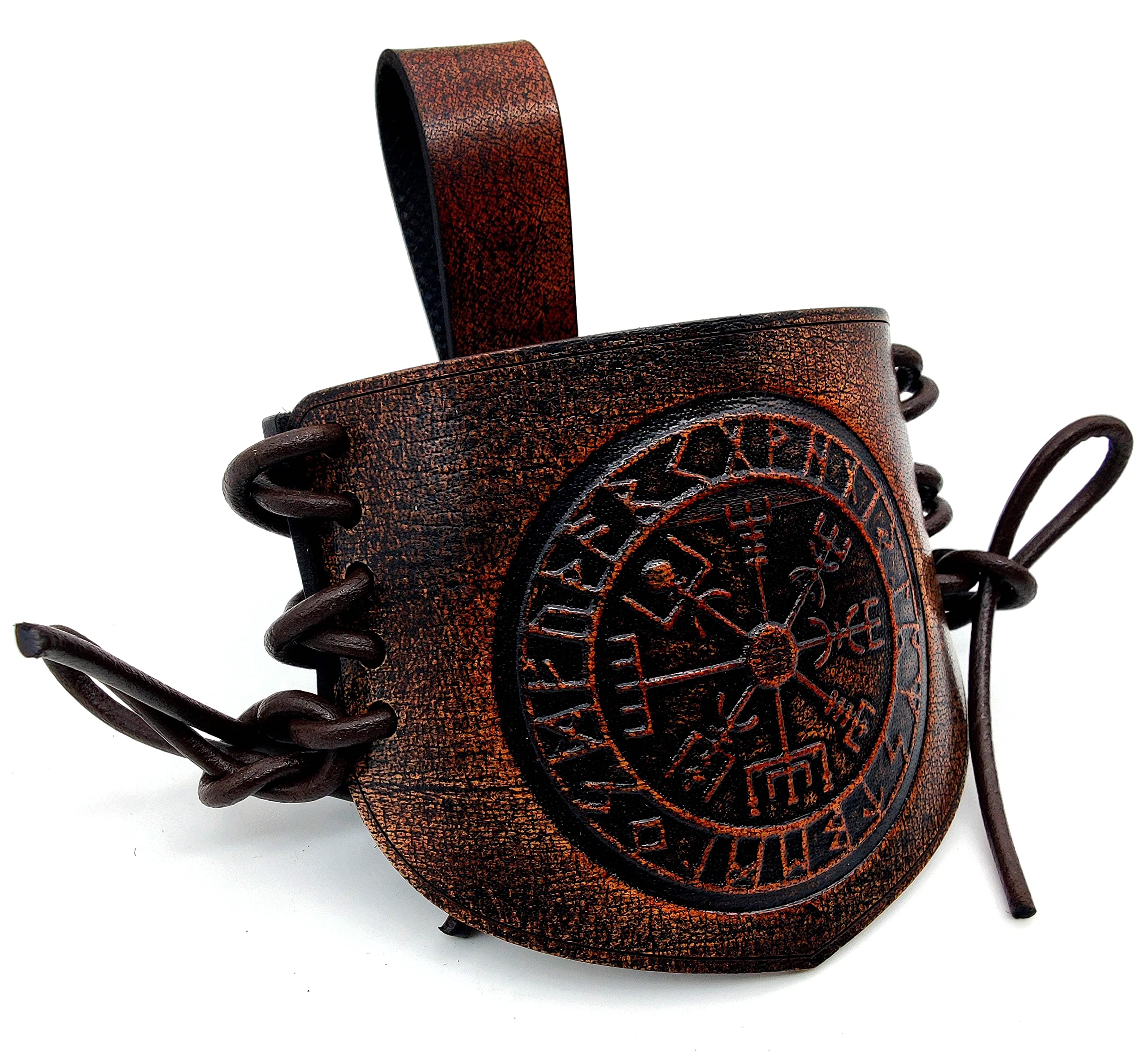 Leather Belt Hanger/Holster/Holder for 12" to 16'' Viking Drinking Horn