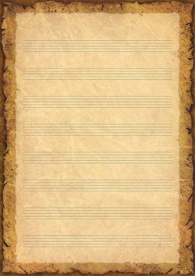 TATMOTIVE 01-0133-0090-00050 Notenblätter Vintage alt A4 (50 Blatt