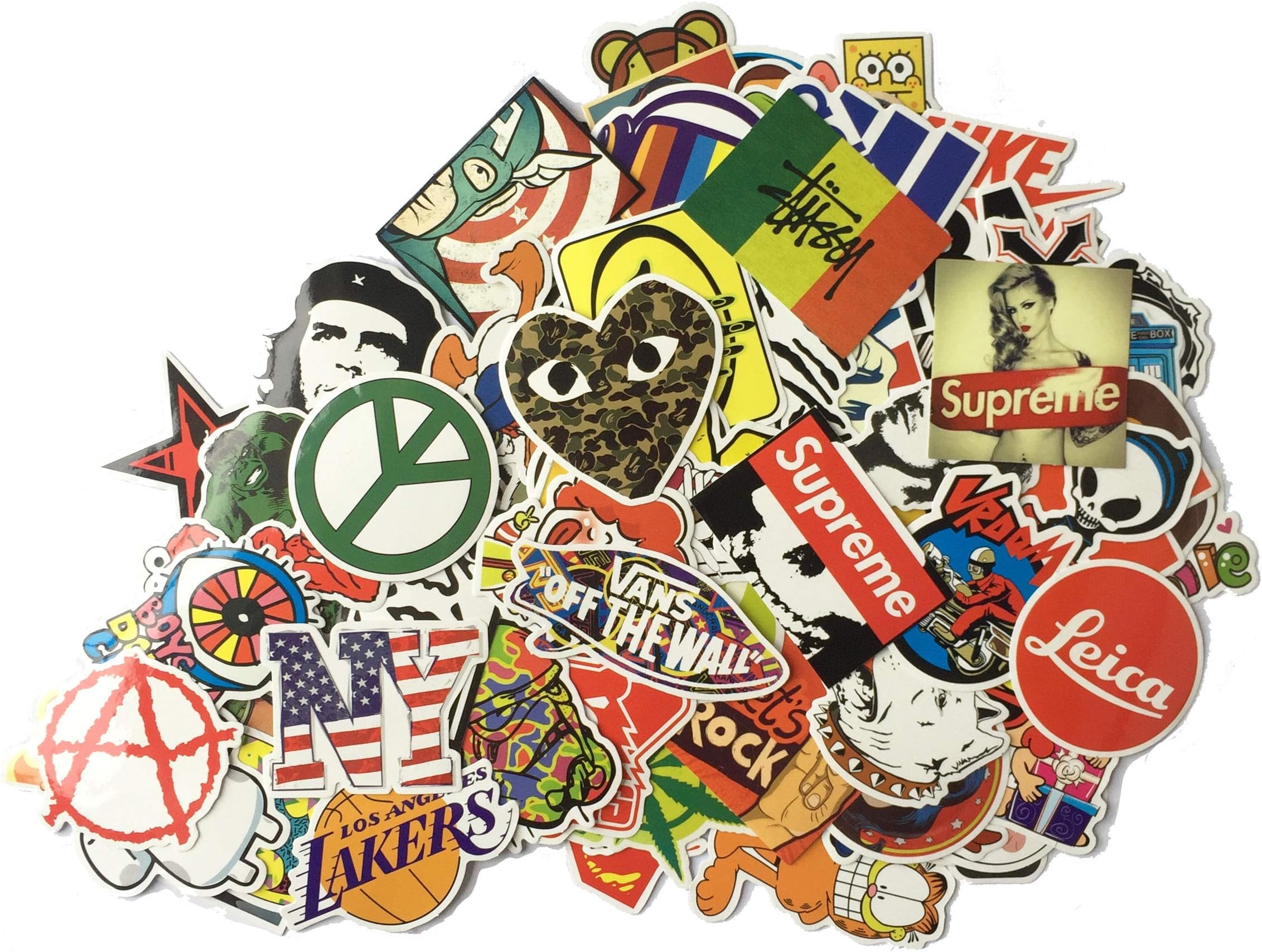STICON 100 Pieces Vinyl Waterproof Stickers for Car, Laptop, Luggage, Skateboard, Motorcycle, Bicycle Decal Graffiti Patches (Series C)