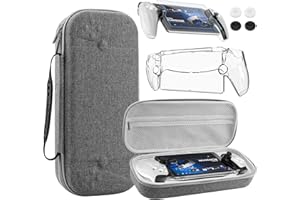 FANPL Hard EVA Carrying Case Compatible with PlayStation Portal Remote Player,PS5 Portal Protective Clear Cover with Ergonomic Grip,Ps Portal screen protector, 4 Silicone Thumb Stick Caps