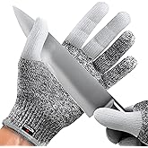 NoCry Cut Resistant Work Gloves for Women and Men, with Reinforced Fingers; Comfortable, 100% Food Grade Kitchen Cooking Hand Protection; Ambidextrous Safety Gear for Cutting; Level 5 Protection