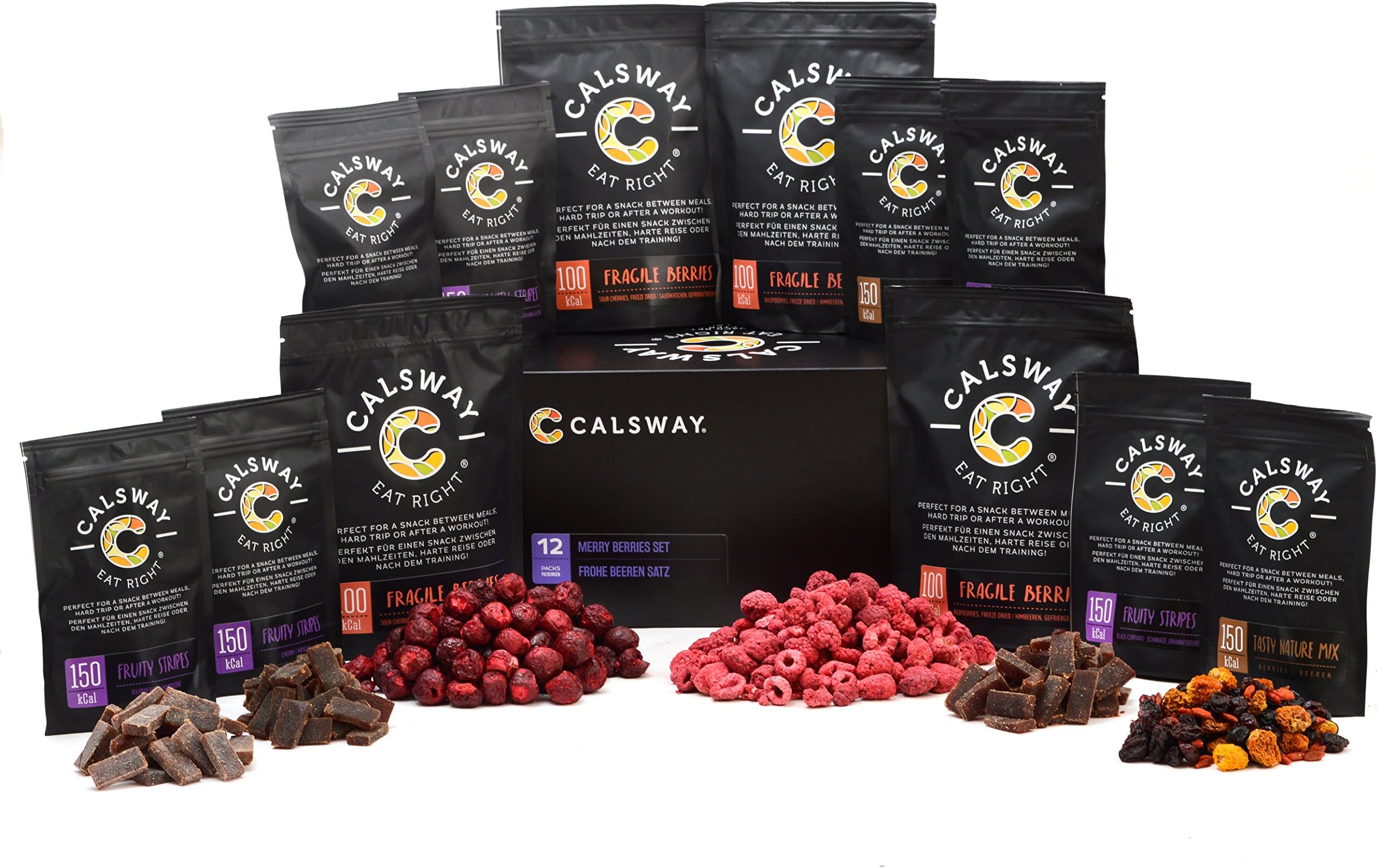 (Pack of 12) MERRY BERRIES - Box of Freeze Dried Berries and other Berry Snacks by Calsway