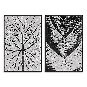 SIGNWIN 2 Piece Framed Canvas Wall Art Black...