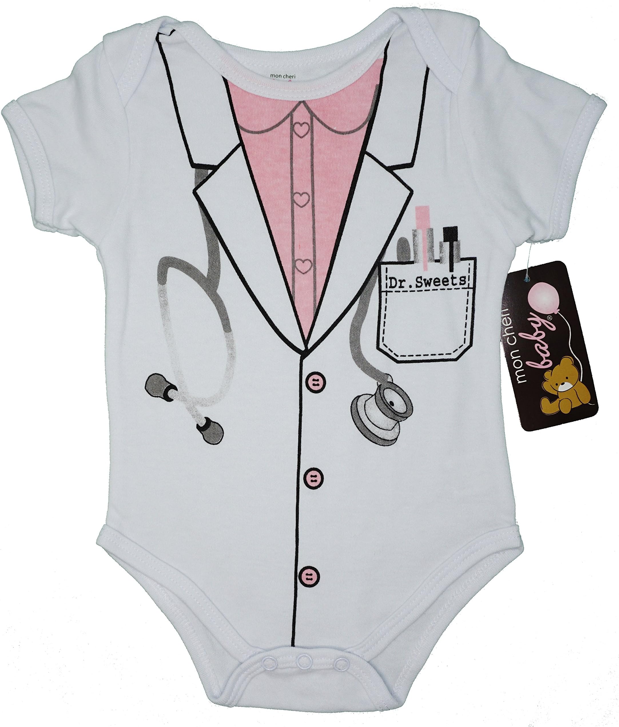 Mon Cheri Baby Doctor Lady Funny Baby Girl Novelty Uniform Costume Infant Cute Bodysuit