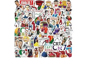 HIGHMOUNT Ronaldo Stickers 110Pcs - Super Star Soccer Player Stickers World Football FIFA World Cup Cristiano Ronaldo 7 Gift Vinyl Seal-Adhesive Label Decal for Soccer Fans Window Tumblers Bumper Teens