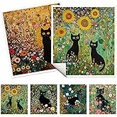 VISSTREE Black Cat Swedish Dishcloths for Kitchen, 6 Pack Reusable Dish Cloths for Washing Dishes, Absorbent Swedish Dish Towels for Home Kitchen Cleaning Fast Drying Washable Dishes Cloths