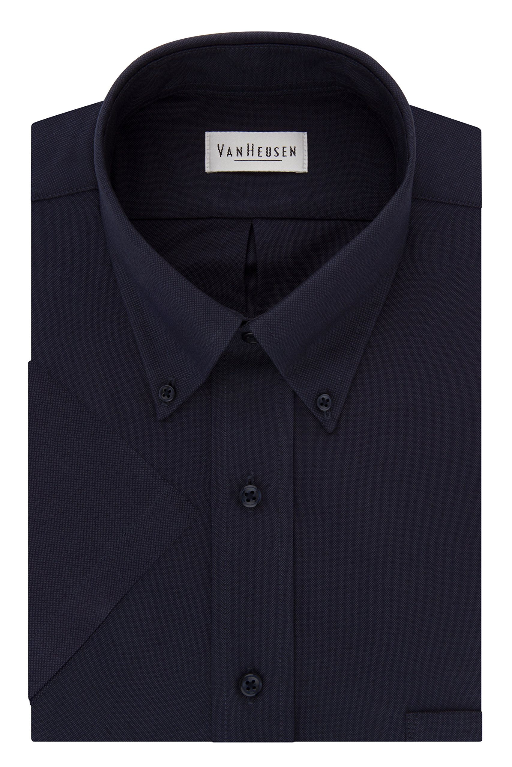 Van Heusen Men's Short Sleeve Dress Shirt Regular Fit Oxford Solid