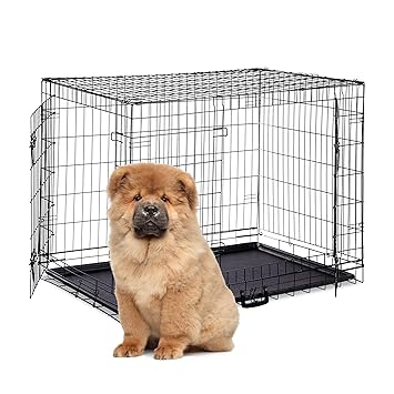 Relaxdays Dog Cage Folding Transport Crate Whelping Pen 2 Doors
