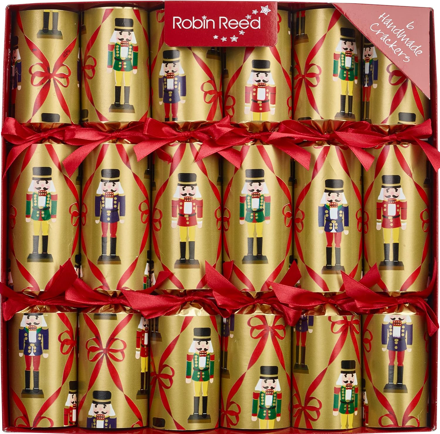Nutcrackers - Robin Reed 6 x 12' (inch) Handmade English Christmas Table Decorations Nutcracker Collectables with Ornaments Inside