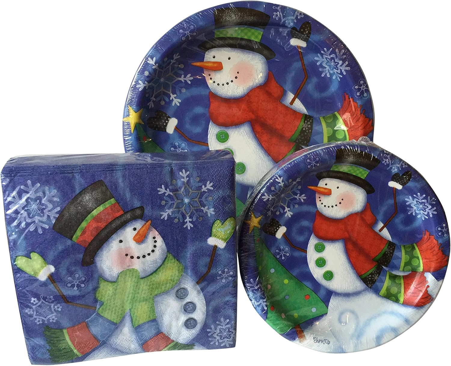 Snowman Joy Paper Plate And Napkin Set Kitchen & Dining