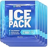 Rapid Performance Reusable Ice Packs for Coolers or Lunch Box | 4 Pack | Cold for Up to 12 Hours | Ice Packs for Cooler, Long Lasting for Camping, Beach