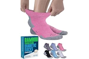 Doctor's Select Bamboo Viscose Ankle Diabetic Socks for Women & Men - 6 Pairs Viscose Bamboo Socks Woman, Low Cut Non Binding