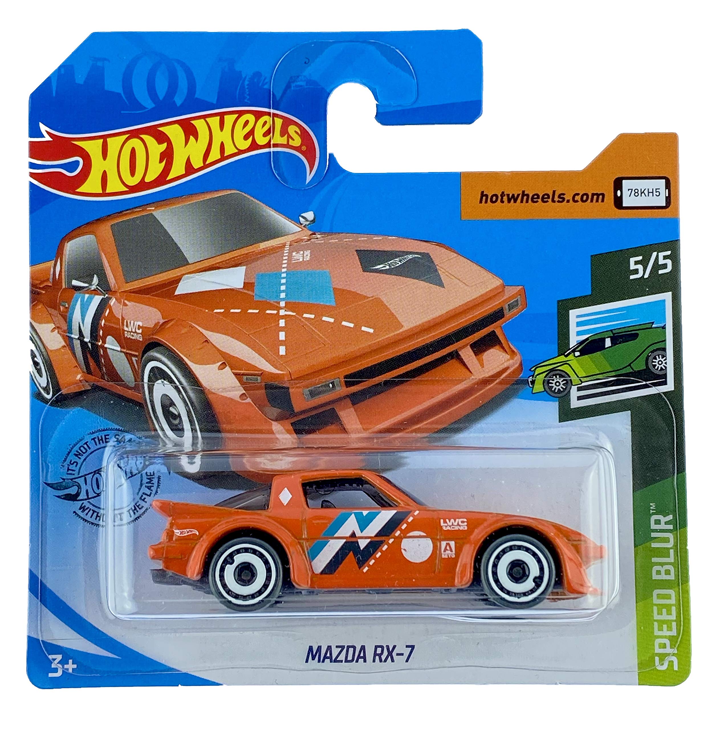 Hot Wheels Mazda RX-7 (Orange) 5/5 Speed Blur 2020 - 130/250 (Short Card) GHD32