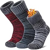 NOCIN COLOR 3 Pairs Thermal Boot Socks for Women Men Ski Thick Winter Warm Insulated Heated Socks for Extreme Cold Weather