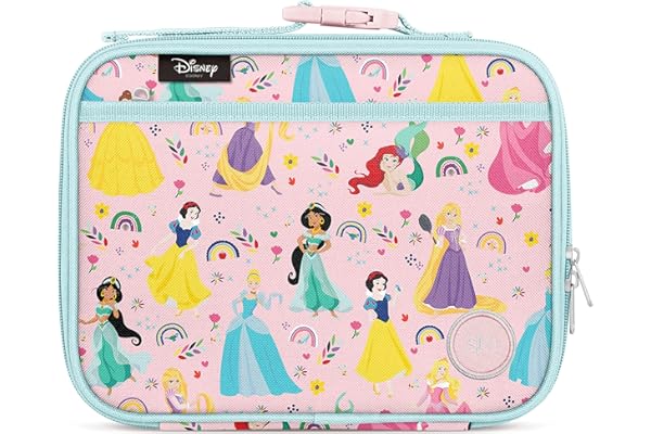 Simple Modern Disney Kids Lunch Box for School | Reusable Insulated Lunch Bag for Toddler, Girl, and Boy | Meal Containers with Exterior & Interior Pockets | Hadley Collection | Princess Rainbows