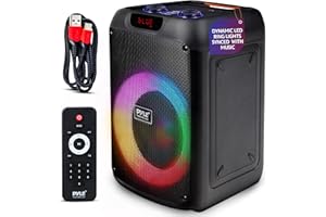 Pyle Portable Bluetooth Party Speaker with 8" Inch Woofer, TWS Function, 100W Rechargeable Battery, Mic Input, Echo, Bass & T