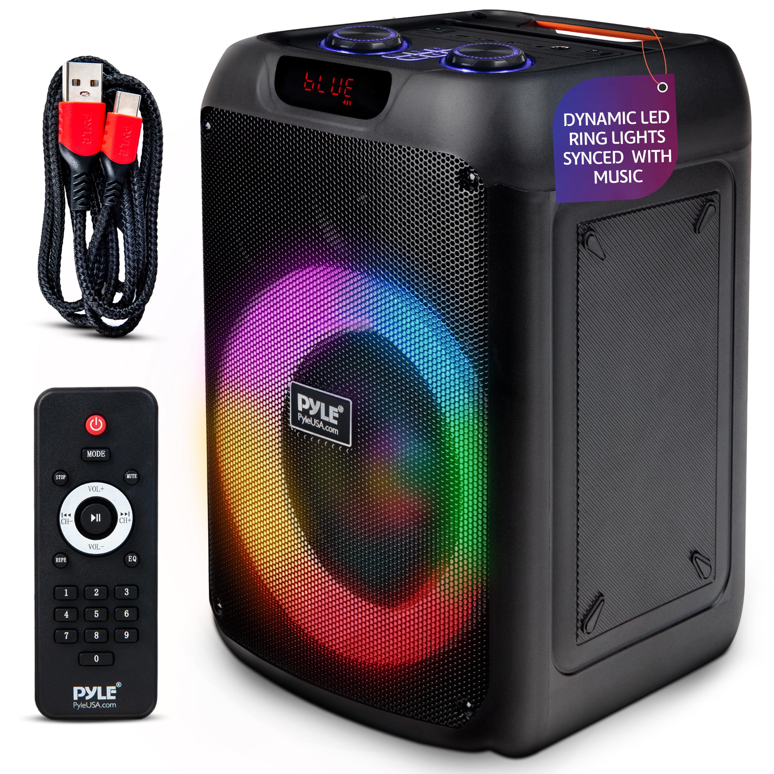 Pyle Portable Wireless PA Speaker, Bluetooth Party System, TWS, 100W