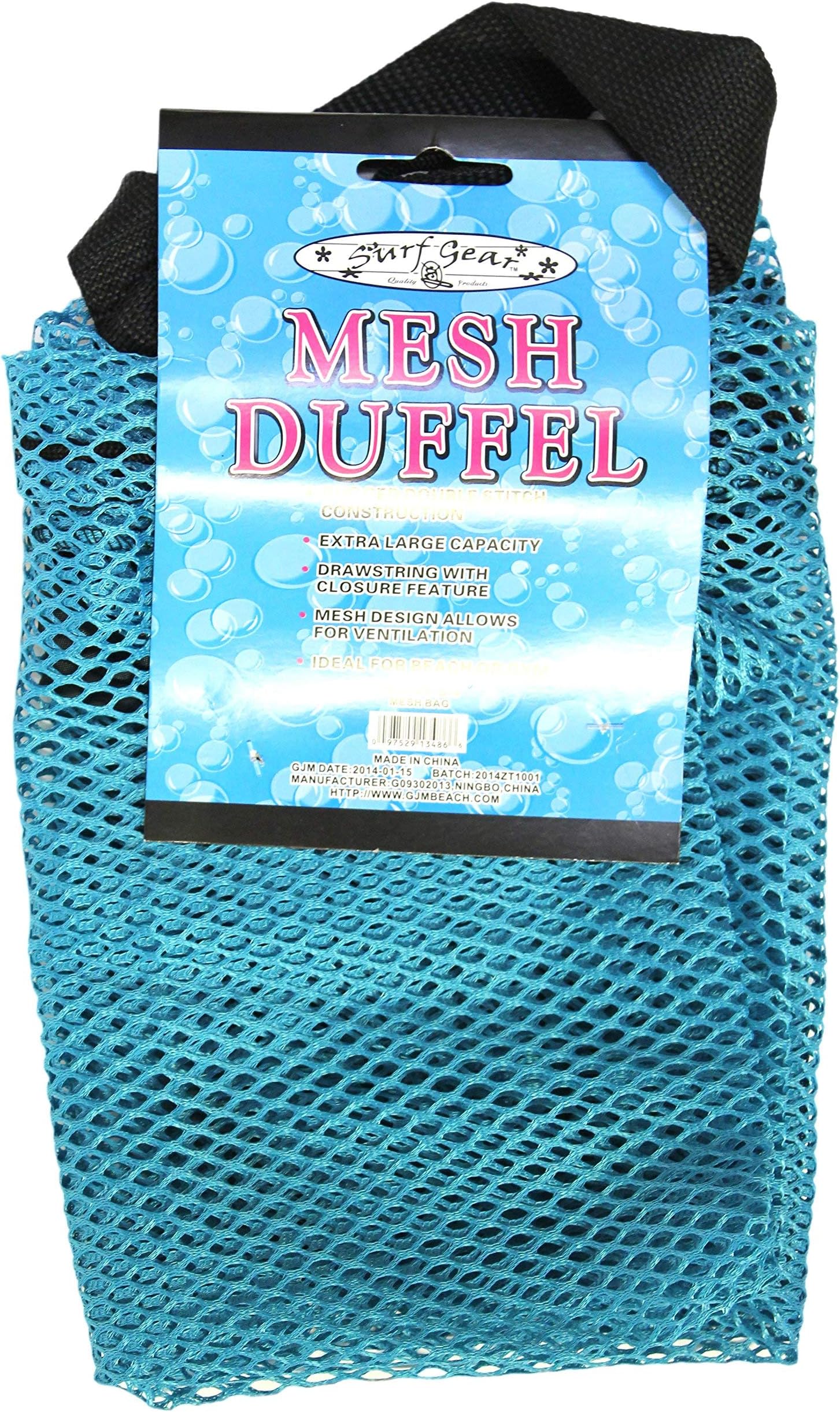 Economy Mesh Duffel Bag - For Beach Or Gym (18x24 inches) (Aqua)