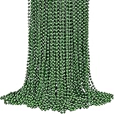 Green Bead Necklaces (30") - Pack of 50 - Perfect Party Decor for Celebrations, Mardi Gras & More