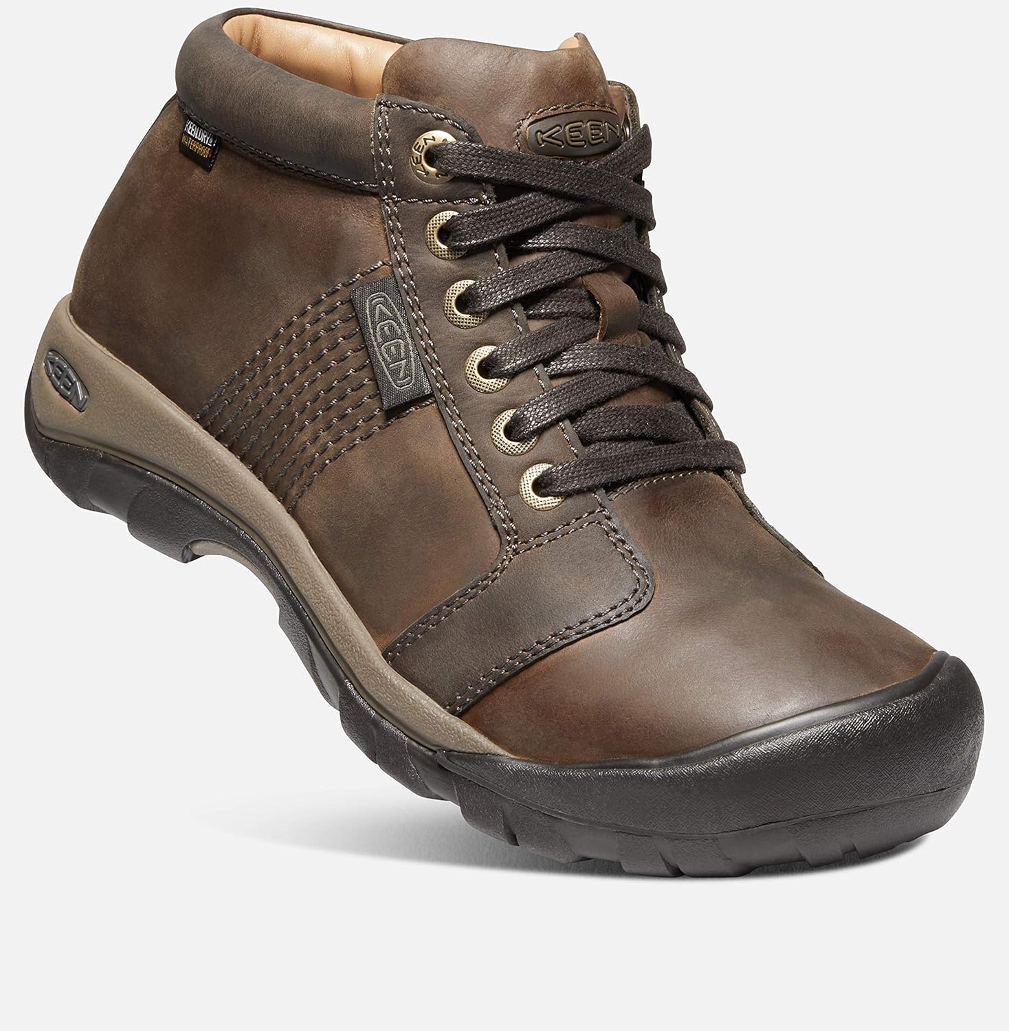 KEEN Men's Austin Mid Height Waterproof Casual Ankle Boot, Chocolate