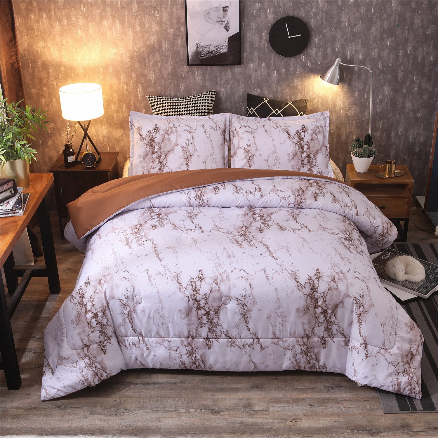 Comforters Sets Yousa Marble Duvet Sets 3pc Queen Lightweight