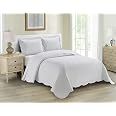 Home Collection 3-Piece Oversized Full/Queen Bedspread Set - Elegant Embossed Taupe Bedspread | Lightweight Quilted Coverlet