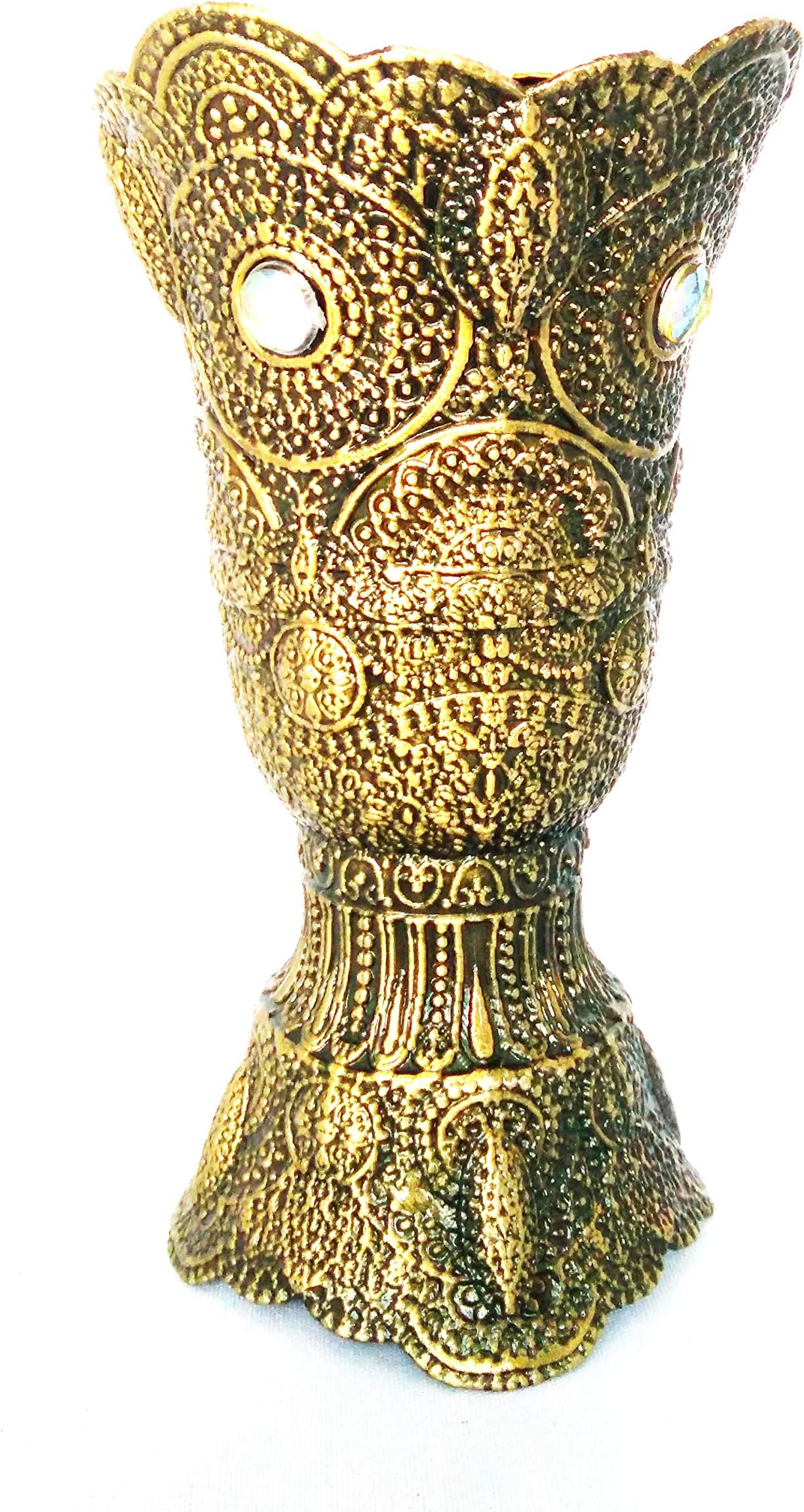 Arabian Patterned Metal Decorative Bakhoor Incense Burner Censer (Bronze)