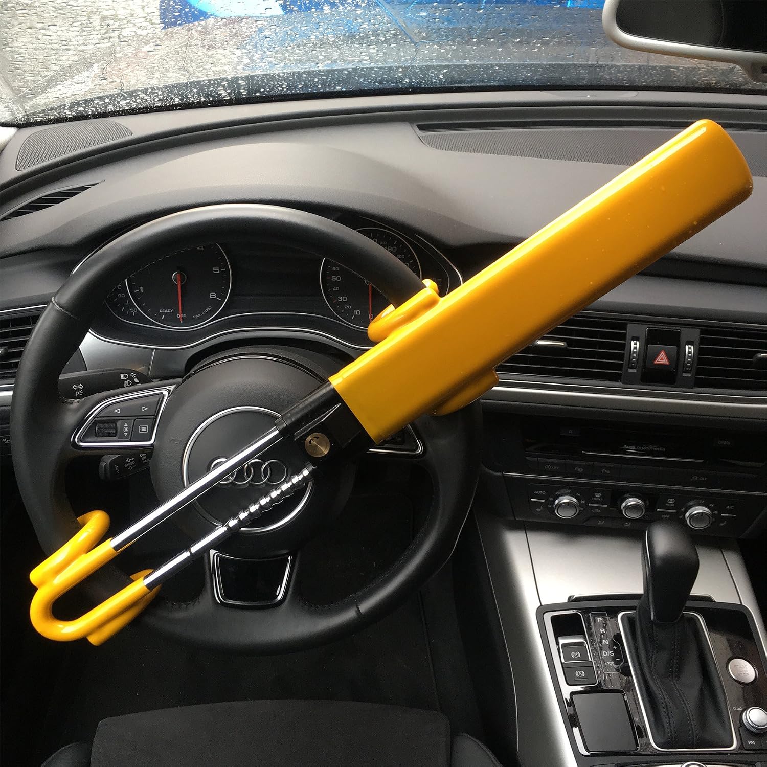 Streetwize, Steering Wheel Lock Twin Bar, Steering Lock, Car Anti-Theft Device, High Visibility, Heavy Duty, Universal Fit